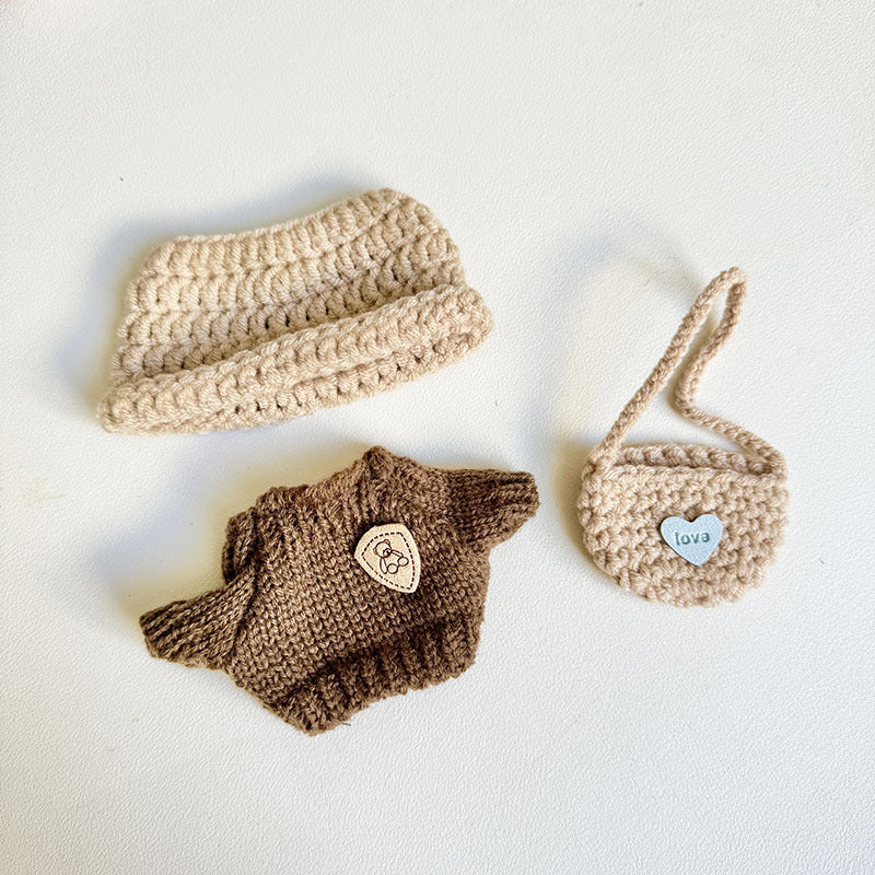 Clothes for Labubu (NO Doll) , Handcrafted Crochet Set for Labubu Clothes 15cm/17cm Doll, Premium Doll Outfit with Accessories, Stylish Doll Clothes for Labubu Accessories, 1PC