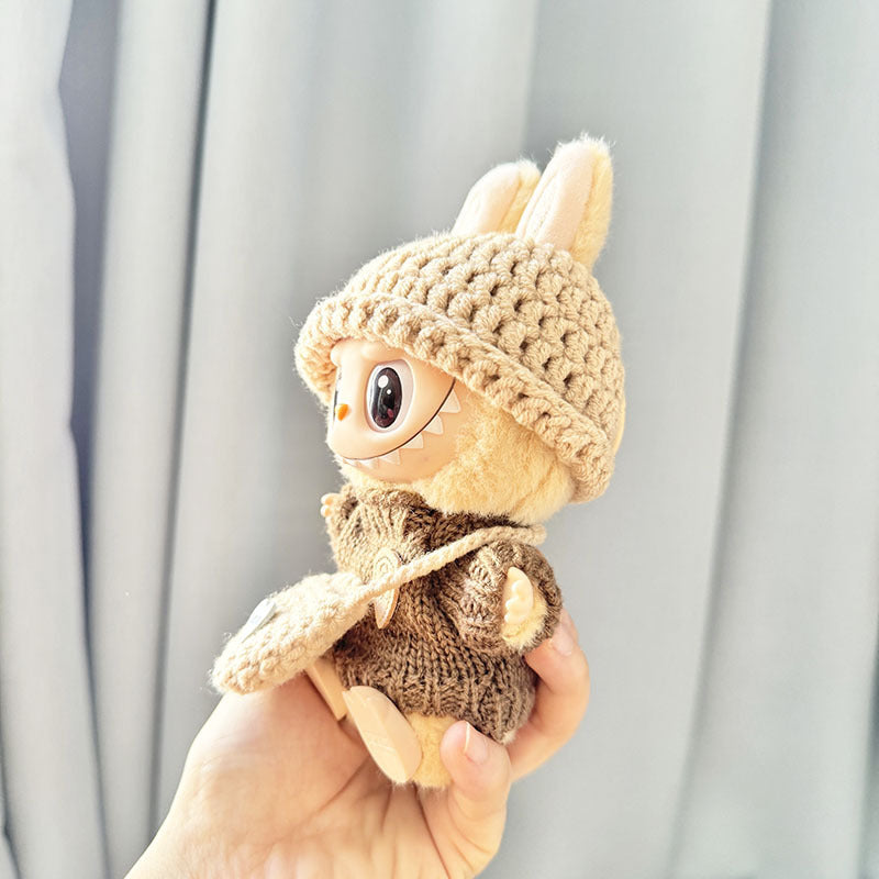 Clothes for Labubu (NO Doll) , Handcrafted Crochet Set for Labubu Clothes 15cm/17cm Doll, Premium Doll Outfit with Accessories, Stylish Doll Clothes for Labubu Accessories, 1PC