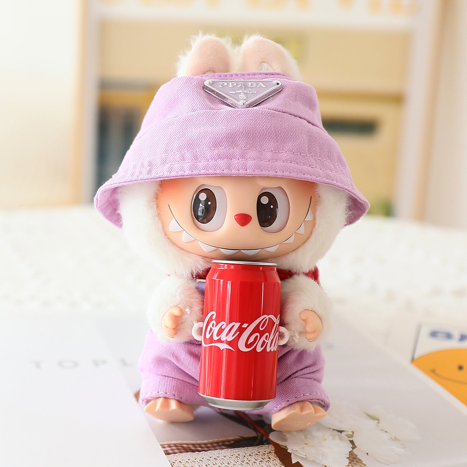 Clothes for Labubu (No Doll), 2-Piece Set Doll Clothes 15cm/17cm Doll Outfits Cute Accessories for Doll Includes Doll Hat+Bib Pants Clothes Set