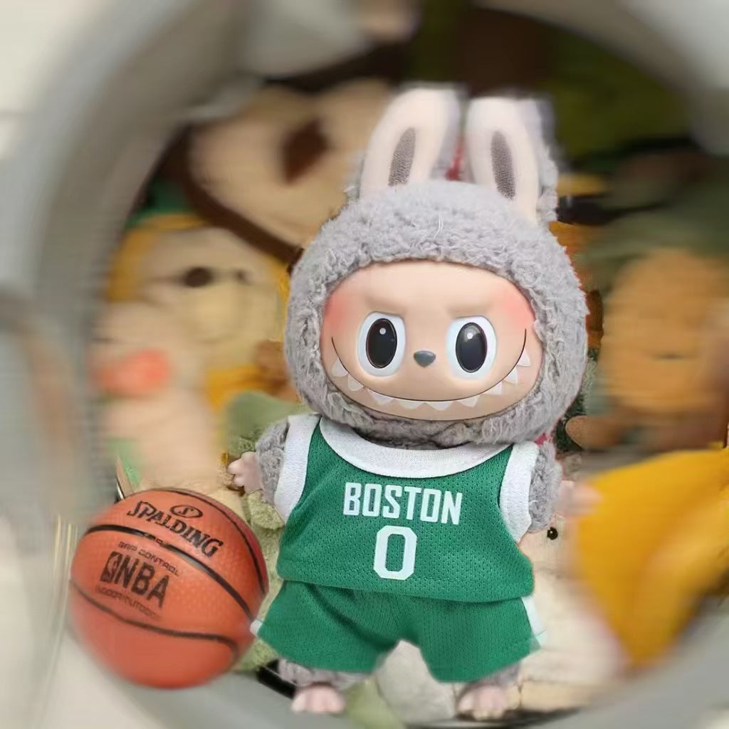 Basketball Uniforms 1 Set, Specially Designed Clothes for 17cm/6.7inch Popmart Labubu Dolls, Labubu Clothing Accessories ( No Dolls )