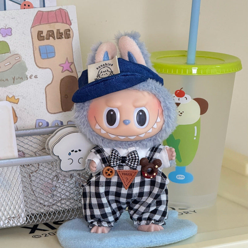 Clothes for Labubu Doll - 1 Set 17cm/6.7inch Doll Clothes for Popmart Labubu, Premium Stylish Outfit with Accessories for Play & Display(No Doll)