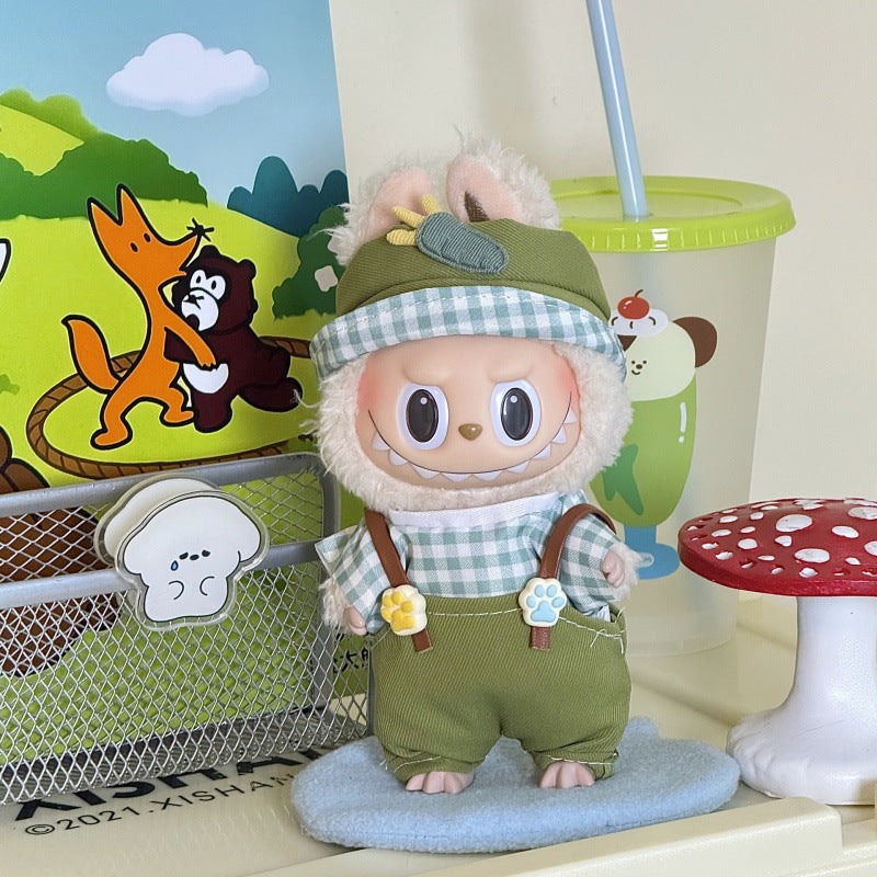 Clothes for Labubu Doll - 1 Set 17cm/6.7inch Doll Clothes for Popmart Labubu, Premium Stylish Outfit with Accessories for Play & Display(No Doll)