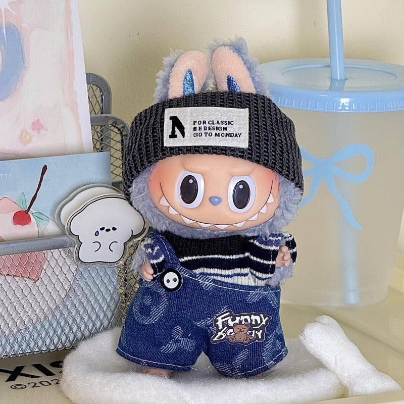 Clothes for Labubu Doll - 1 Set 17cm/6.7inch Doll Clothes for Popmart Labubu, Premium Stylish Outfit with Accessories for Play & Display(No Doll)