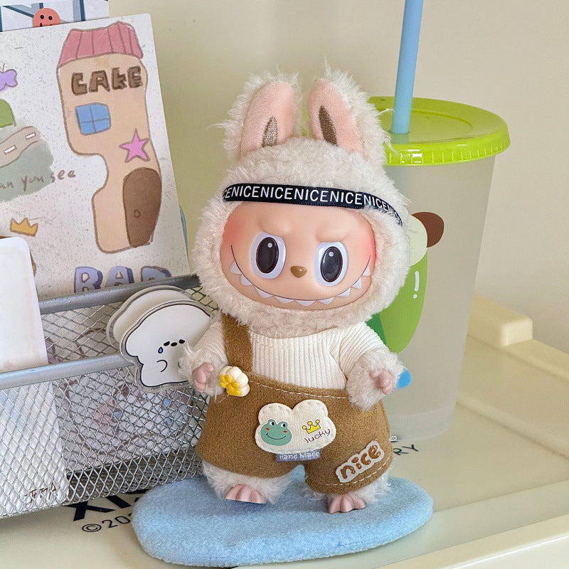 Clothes for Labubu Doll - 1 Set 17cm/6.7inch Doll Clothes for Popmart Labubu, Premium Stylish Outfit with Accessories for Play & Display(No Doll)