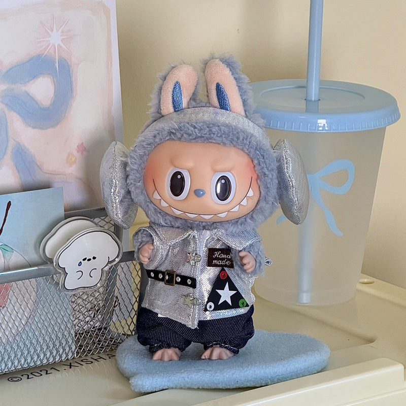 Clothes for Labubu Doll - 1 Set 17cm/6.7inch Doll Clothes for Popmart Labubu, Premium Stylish Outfit with Accessories for Play & Display(No Doll)