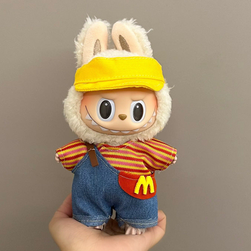 Clothes for Labubu Doll - 1 Set 17cm/6.7inch Doll Clothes for Popmart Labubu, Premium Stylish Outfit with Accessories for Play & Display(No Doll)